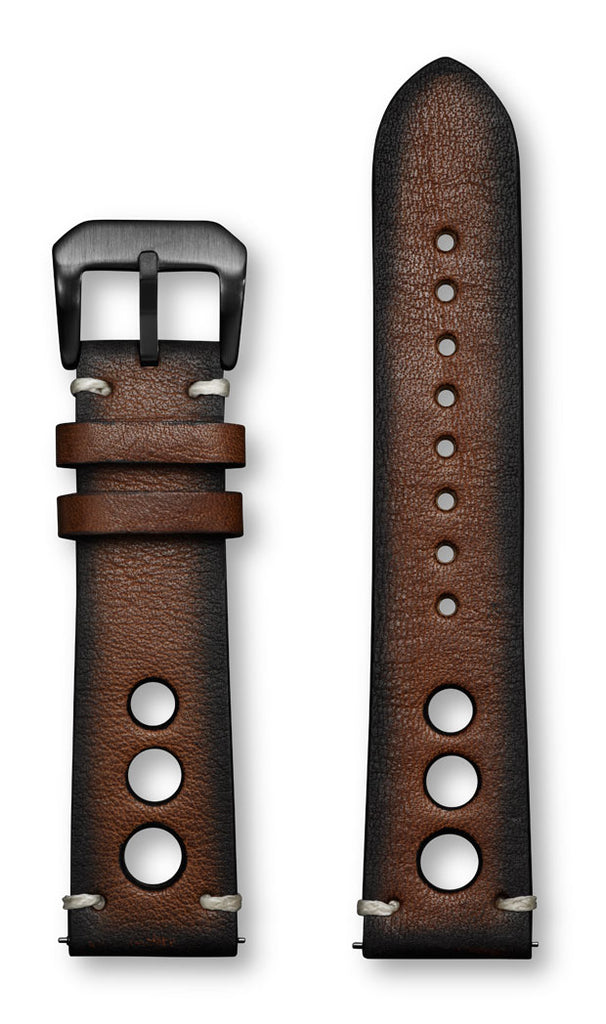 Aeromeister Amsterdam S40 Tan oiled Nagano brown leather strap with three holes