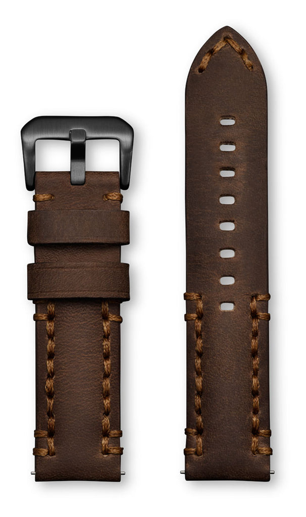 Aeromeister Amsterdam S23 Rodeo vintage brown leather strap with brown handstitching