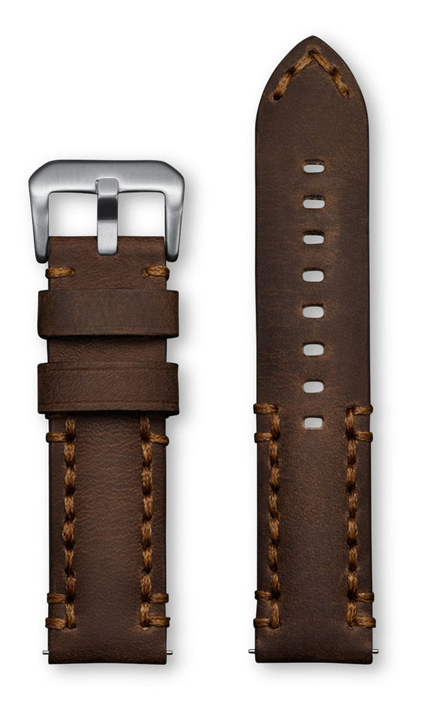 Aeromeister Amsterdam S23 Rodeo vintage brown leather strap with brown handstitching